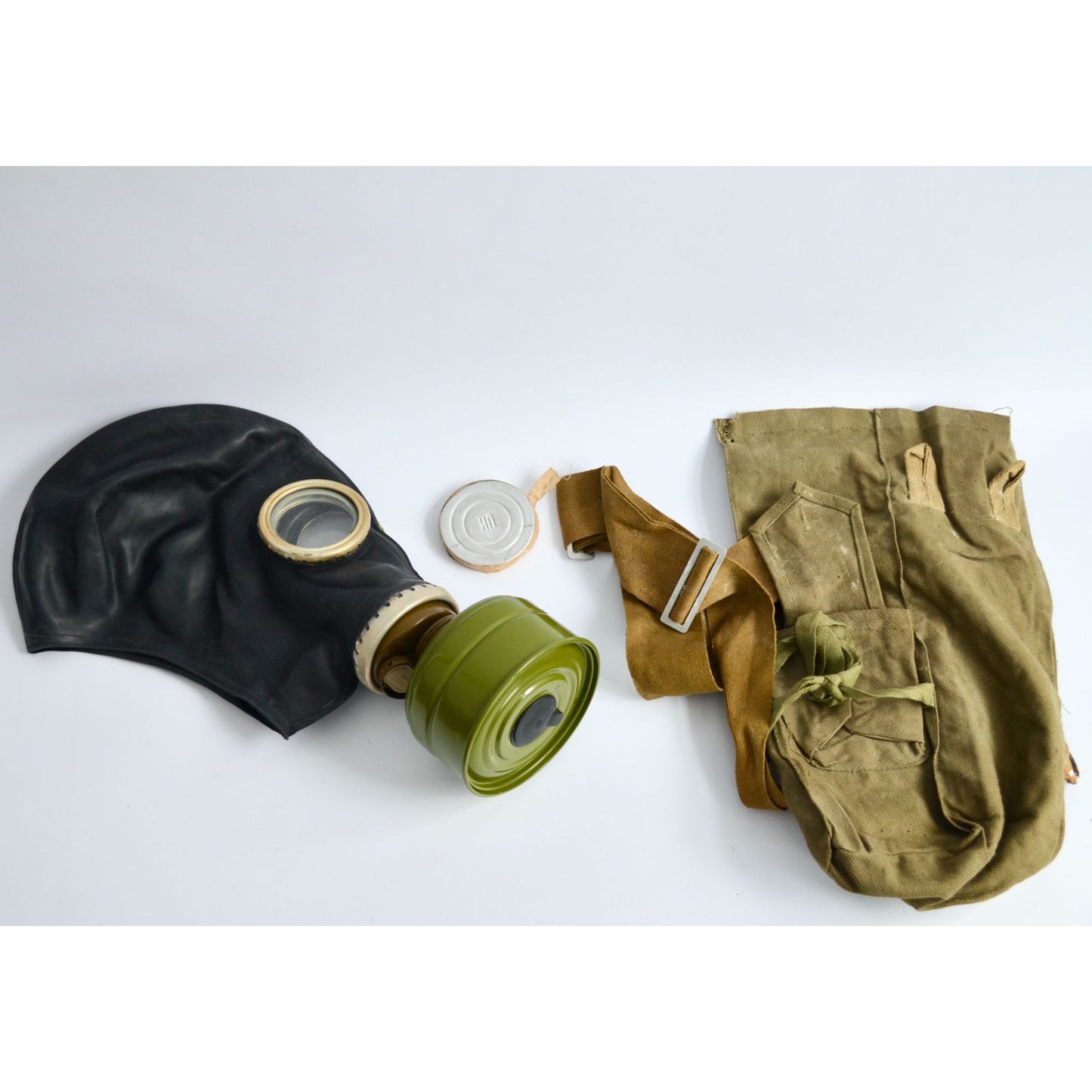 Vintage Soviet GP-5 Gas Mask w/ Canister & Carry Bag Cold War Era