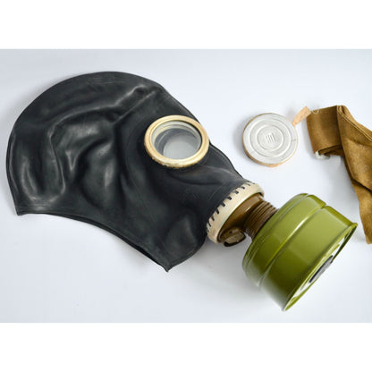 Vintage Soviet GP-5 Gas Mask w/ Canister & Carry Bag Cold War Era