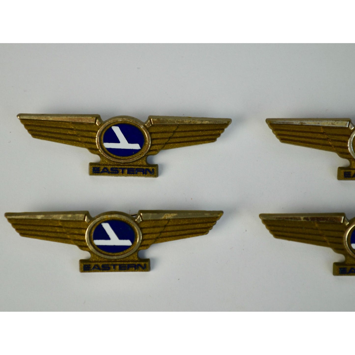 VINTAGE EASTERN Airlines Plastic Pin Back Kiddie Wings Badge Lot of 4