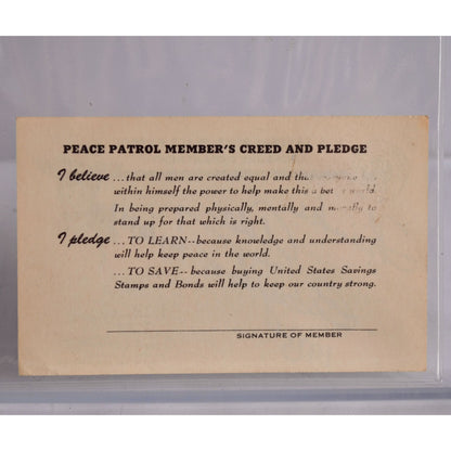 Clayton Moore The Lone Ranger 1975 Autograph Savings Bond Peace Patrol Card