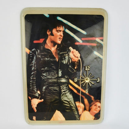 Vintage Elvis Presley NONWORKING OOAK Large Wall Clock Black Jumpsuit Comeback