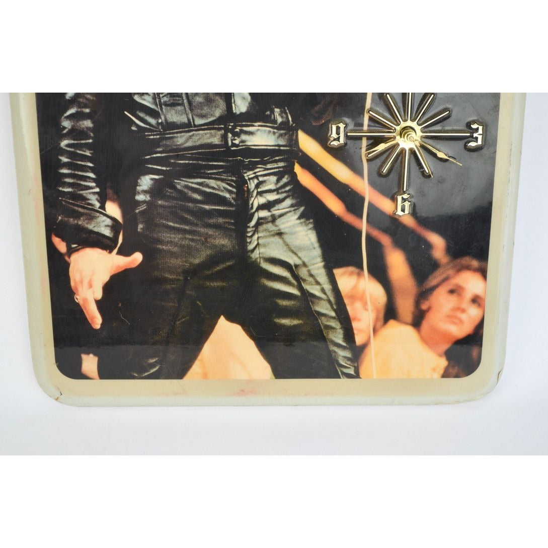 Vintage Elvis Presley NONWORKING OOAK Large Wall Clock Black Jumpsuit Comeback