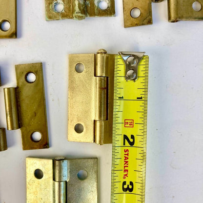 Lot Vintage Brass Steel Cabinet Butt Hinges Antique