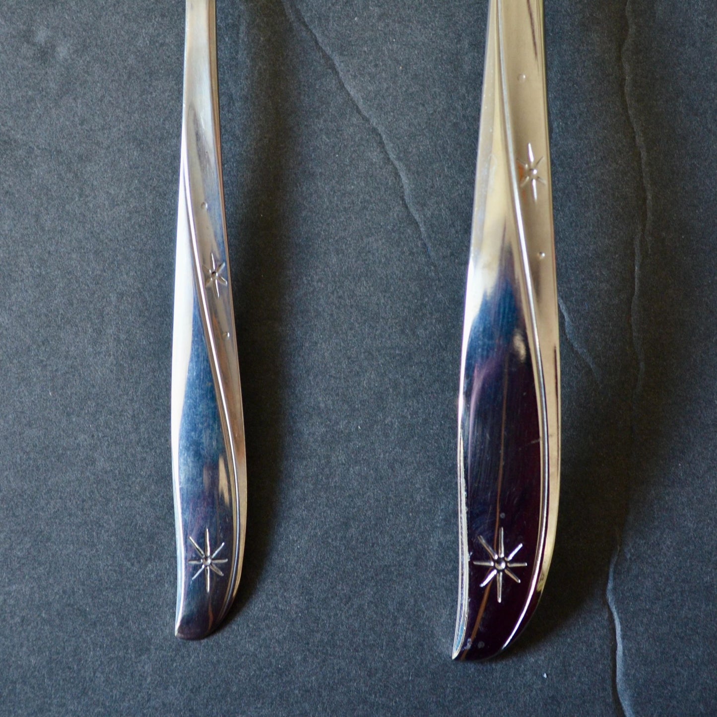 Oneida Community Stainless Twin Star MCM Atomic Serving Slotted Spoons