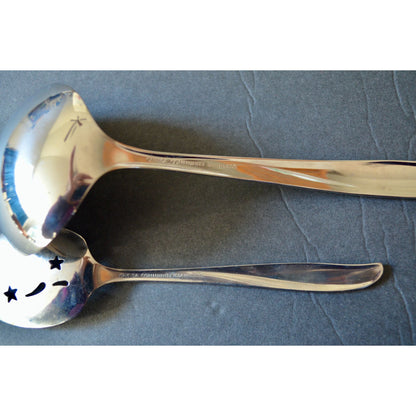 Oneida Community Stainless Twin Star MCM Atomic Serving Slotted Spoons