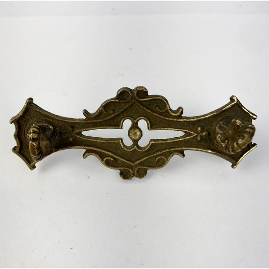 Antique Brass Drop-Bail Drawer Pull Ornate Victorian FOR PARTS OR REPAIR