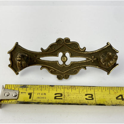 Antique Brass Drop-Bail Drawer Pull Ornate Victorian FOR PARTS OR REPAIR