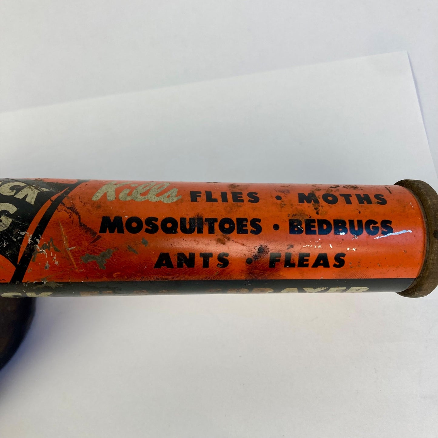 Vintage Black Flag Insect Bug Sprayer Glass Bottle