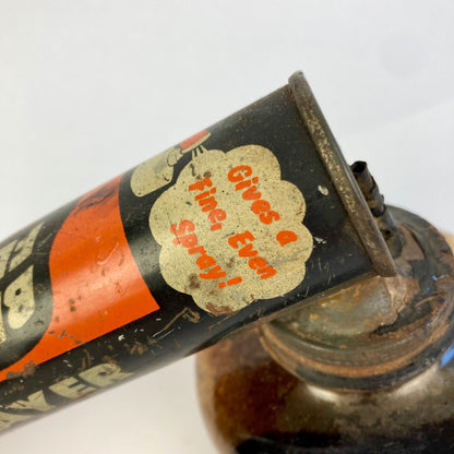 Vintage Black Flag Insect Bug Sprayer Glass Bottle