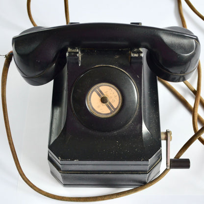Vintage Stromberg Carlson Model 1248 Telephone Hand-Crank Phone Black