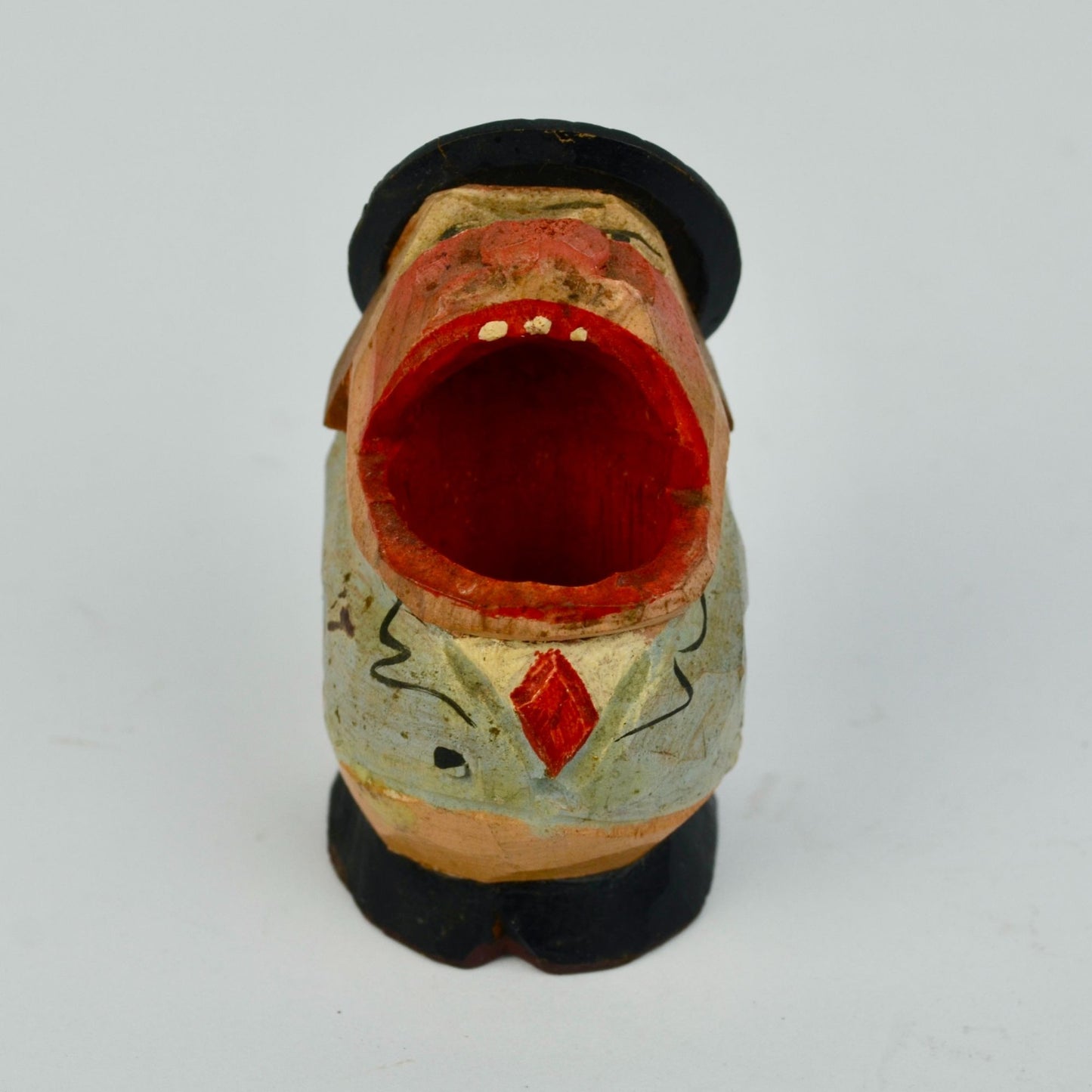 Anri? Big Mouth Toothpick Holder Man Handcarved Norwegian