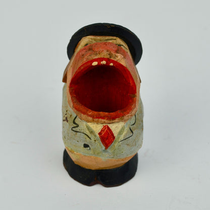 Anri? Big Mouth Toothpick Holder Man Handcarved Norwegian