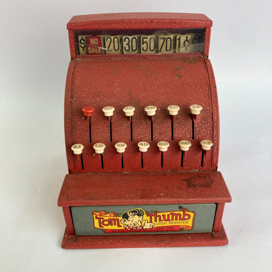 Vintage Western Stamping Co. Tom Thumb Cash Register WORKS!