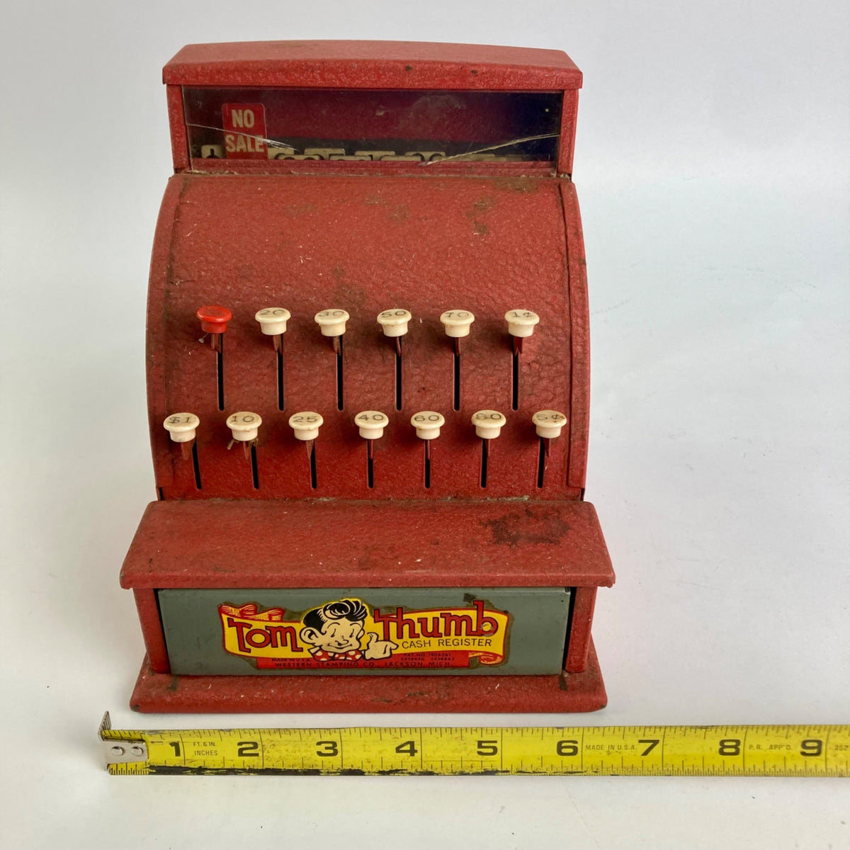 Vintage Western Stamping Co. Tom Thumb Cash Register WORKS!