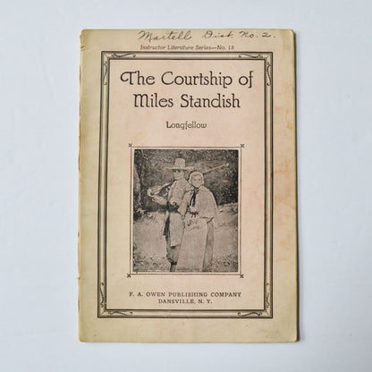 The Courtship of Miles Standish Longfellow Instructor Literature Series Antique Booklet