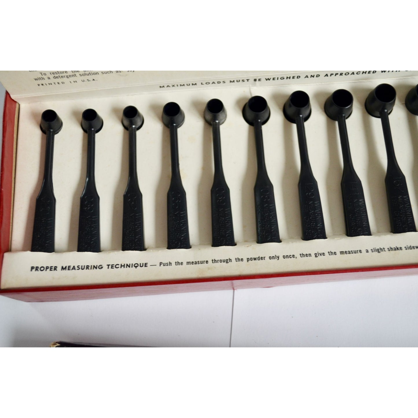 Vintage Lee Powder Measure Kit Black Powder Measures & Slide Chart Muzzleloading