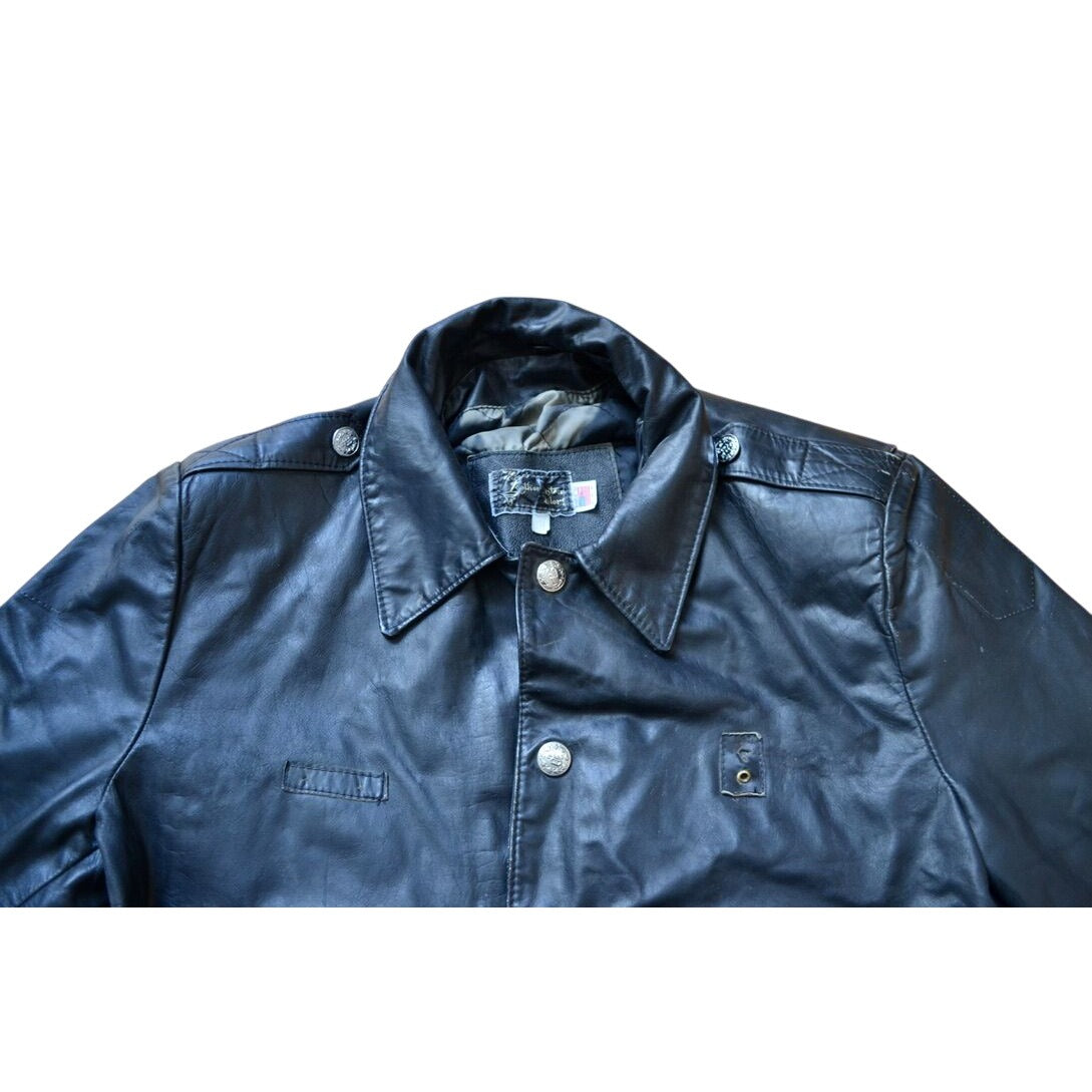 Vintage Nate's Leather Patrol Jacket Chicago Motorcycle Black