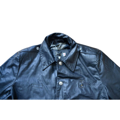 Vintage Nate's Leather Patrol Jacket Chicago Motorcycle Black