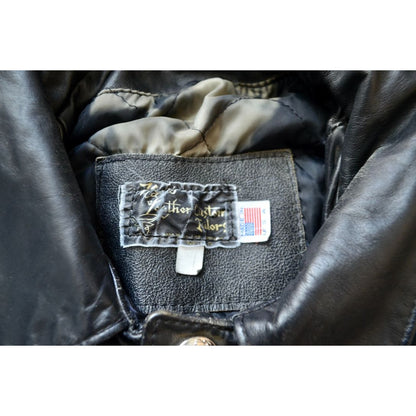Vintage Nate's Leather Patrol Jacket Chicago Motorcycle Black