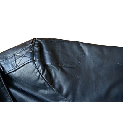 Vintage Nate's Leather Patrol Jacket Chicago Motorcycle Black