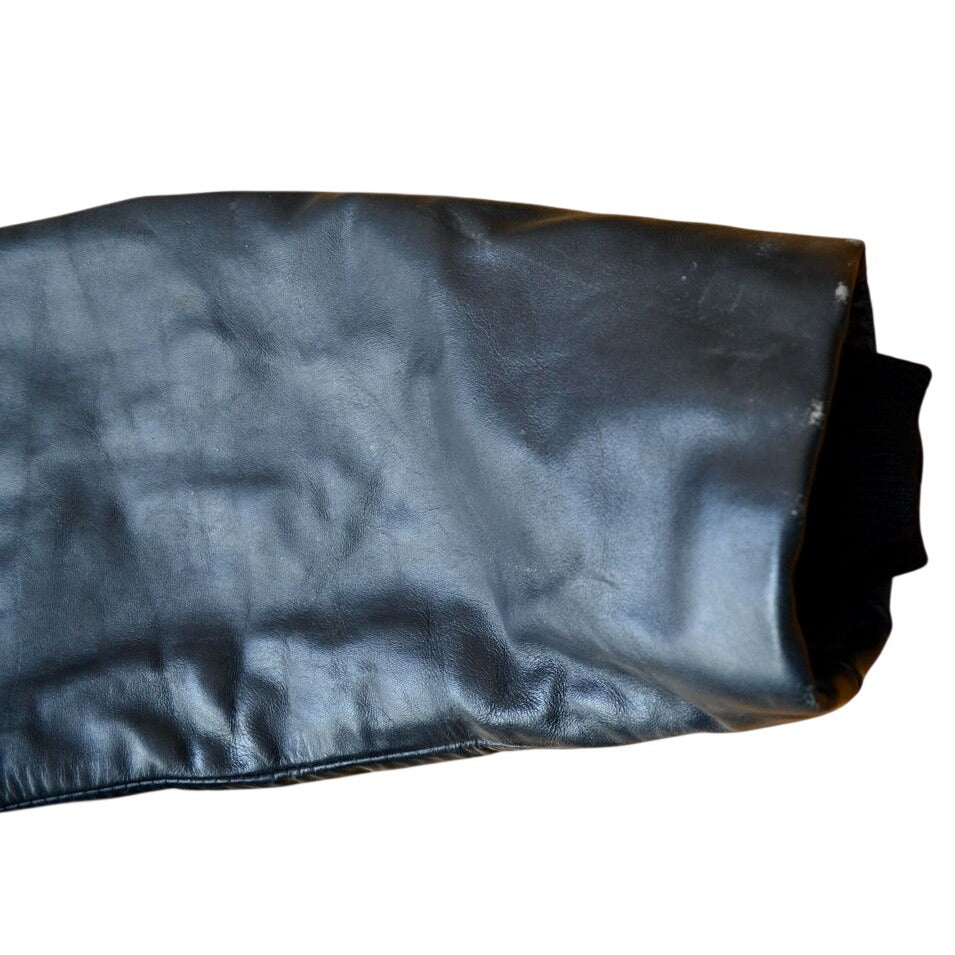Vintage Nate's Leather Patrol Jacket Chicago Motorcycle Black
