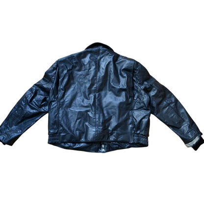 Vintage Nate's Leather Patrol Jacket Chicago Motorcycle Black