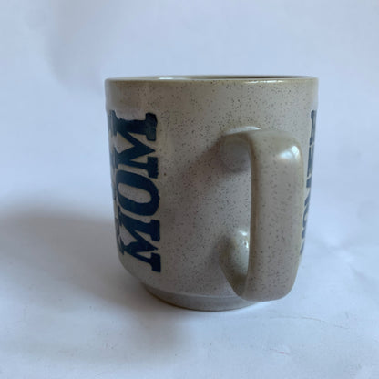 Vintage Mom Mother Ma Embossed Gray Speckled Blue Mug