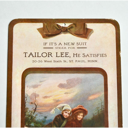 1912 Advertising Calendar January Tailor Lee St Paul Minnesota Winter Scene