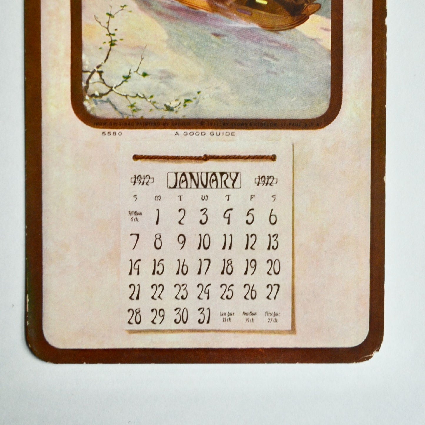 1912 Advertising Calendar January Tailor Lee St Paul Minnesota Winter Scene