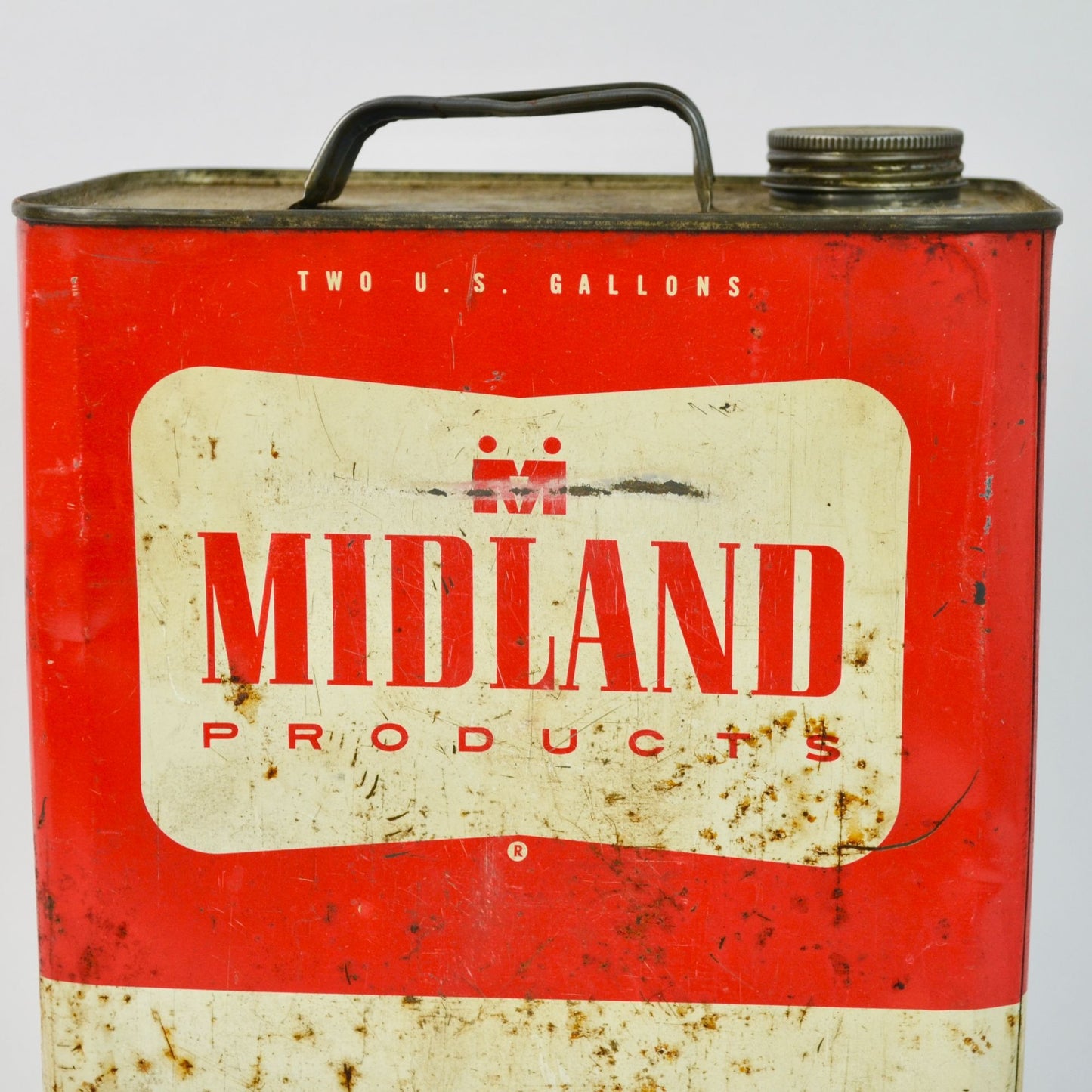 Vintage Midland Products 2-Gallon Oil Can Minneapolis MN Milwaukee WI Mason City