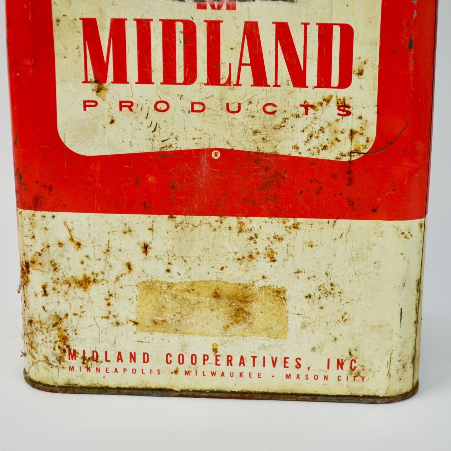 Vintage Midland Products 2-Gallon Oil Can Minneapolis MN Milwaukee WI Mason City