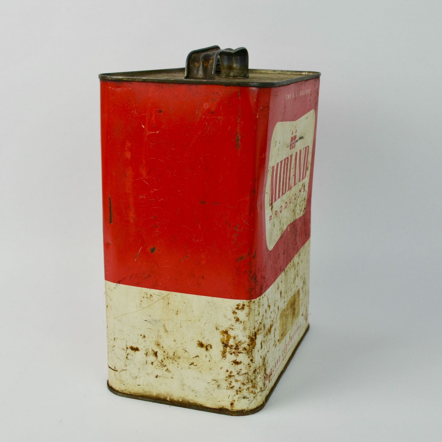 Vintage Midland Products 2-Gallon Oil Can Minneapolis MN Milwaukee WI Mason City