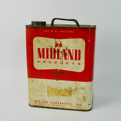 Vintage Midland Products 2-Gallon Oil Can Minneapolis MN Milwaukee WI Mason City