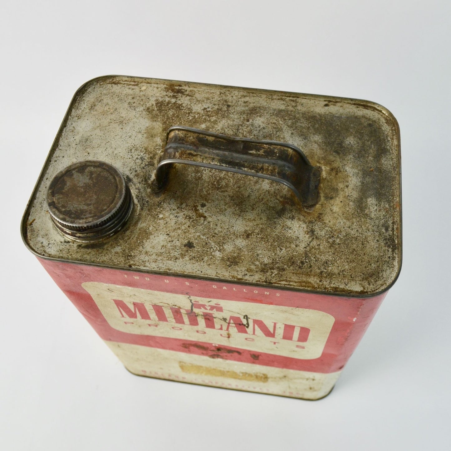 Vintage Midland Products 2-Gallon Oil Can Minneapolis MN Milwaukee WI Mason City