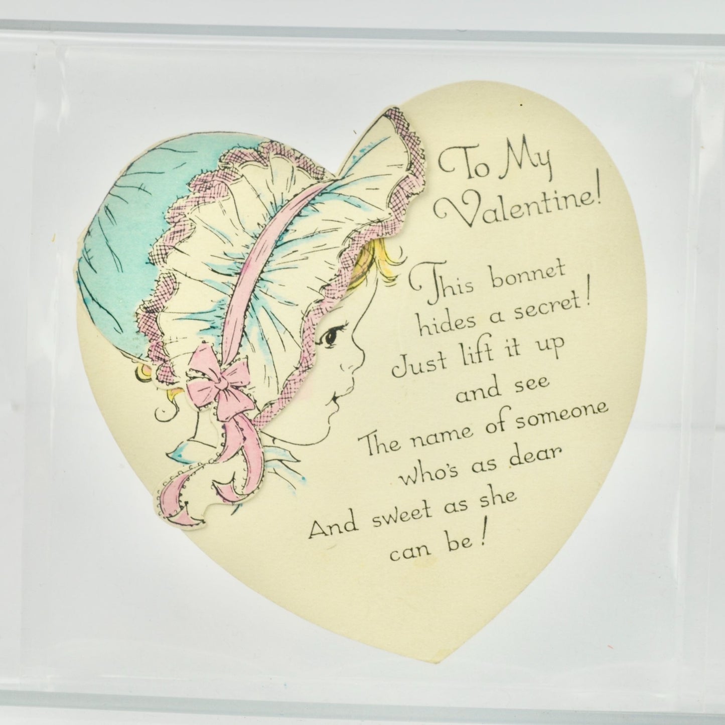 Vintage Valentine's Day Card Bonnet Hides a Secret
