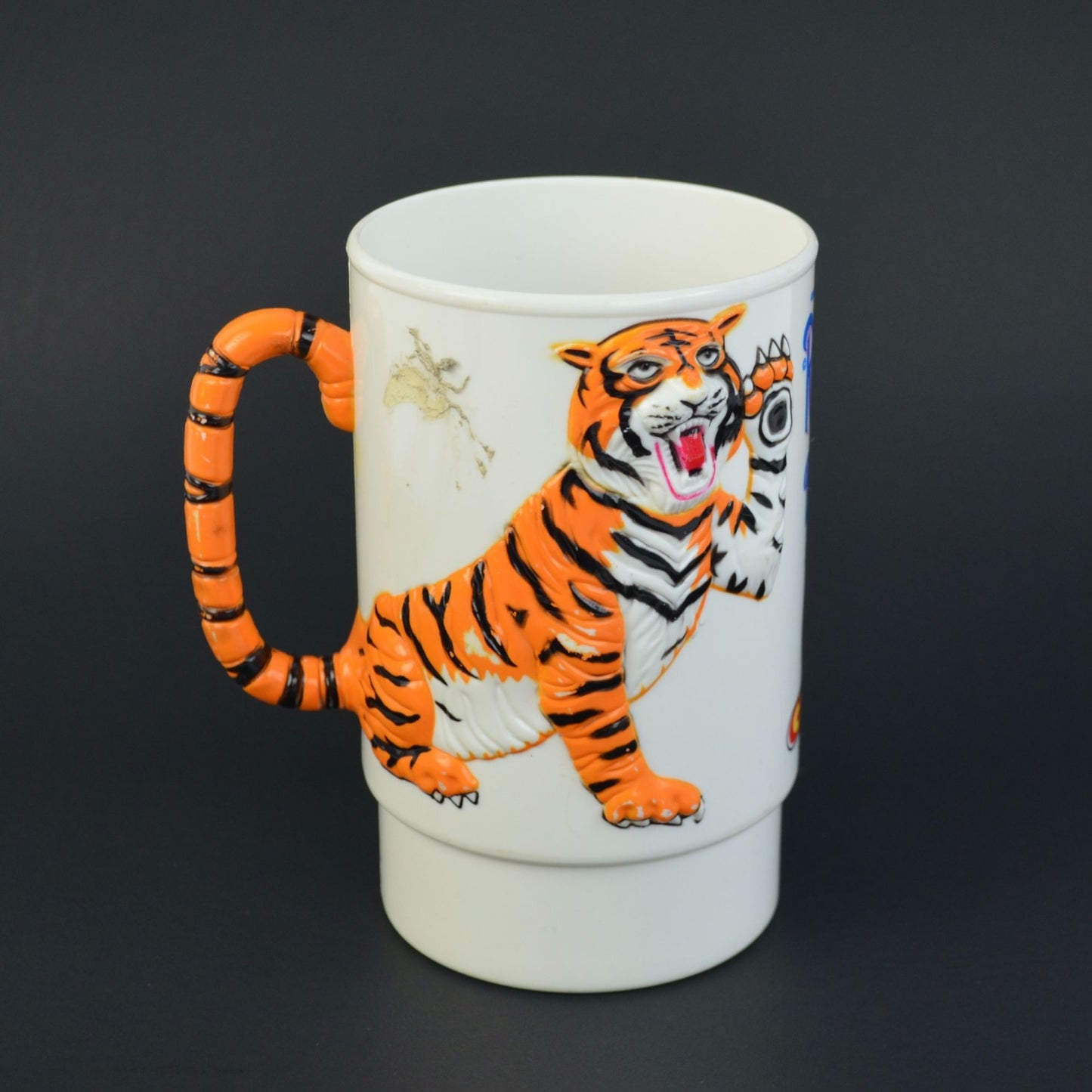 Vtg 1988 Ringling Bros Barnum And Bailey Circus 3D Tiger Plastic Mug Cups