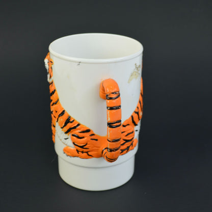 Vtg 1988 Ringling Bros Barnum And Bailey Circus 3D Tiger Plastic Mug Cups