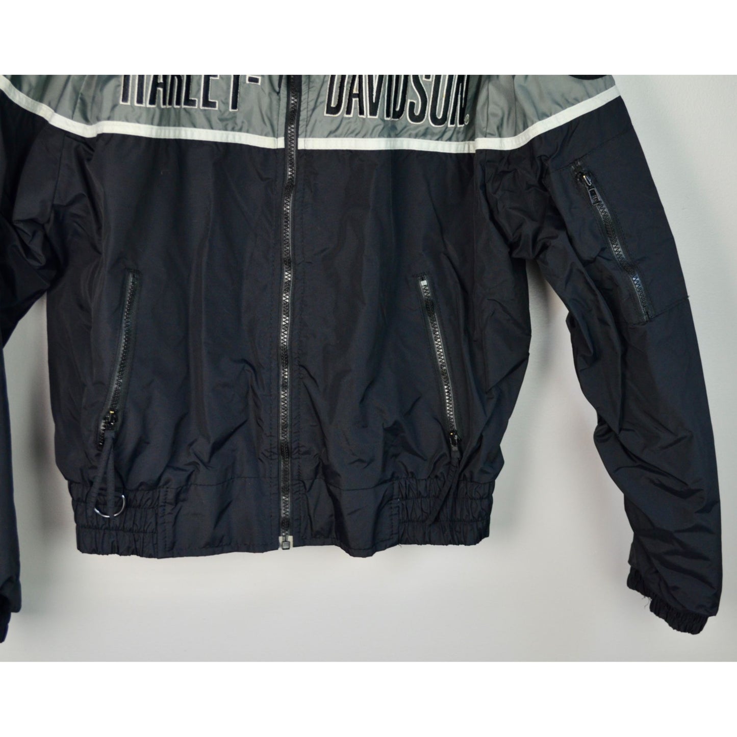 Harley Davidson Racing Vintage 90s Black Nylon Jacket Screaming Eagle