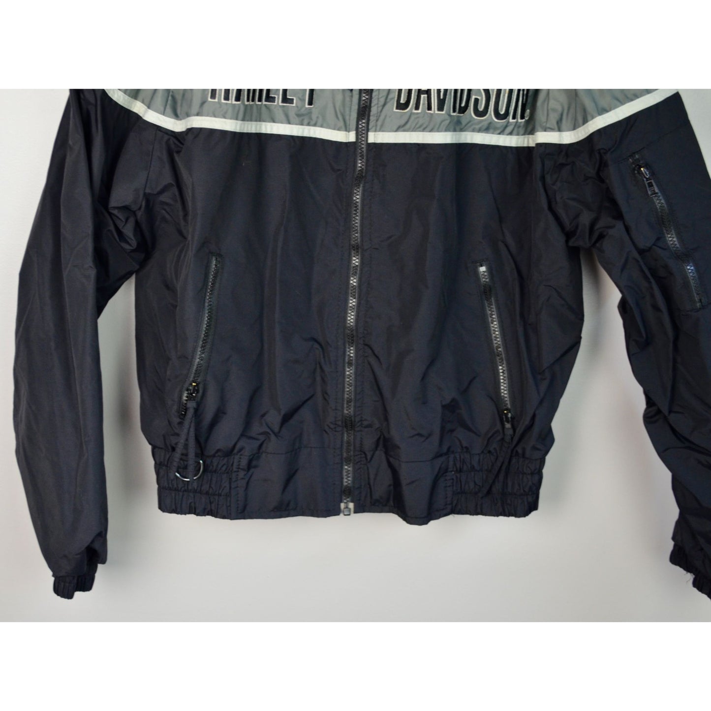 Harley Davidson Racing Vintage 90s Black Nylon Jacket Screaming Eagle