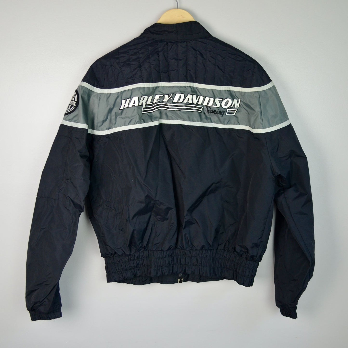 Harley Davidson Racing Vintage 90s Black Nylon Jacket Screaming Eagle