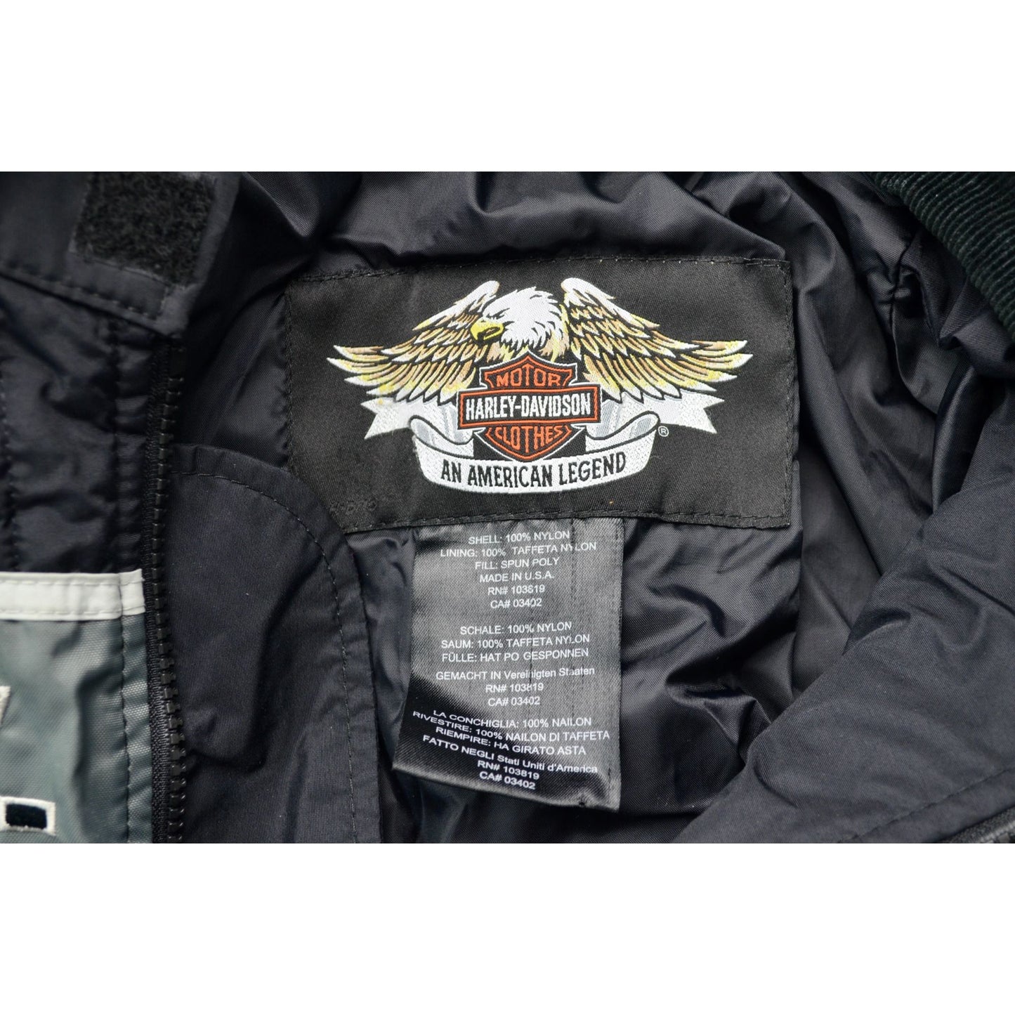 Harley Davidson Racing Vintage 90s Black Nylon Jacket Screaming Eagle