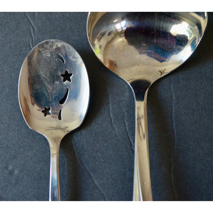Oneida Community Stainless Twin Star MCM Atomic Serving Slotted Spoons