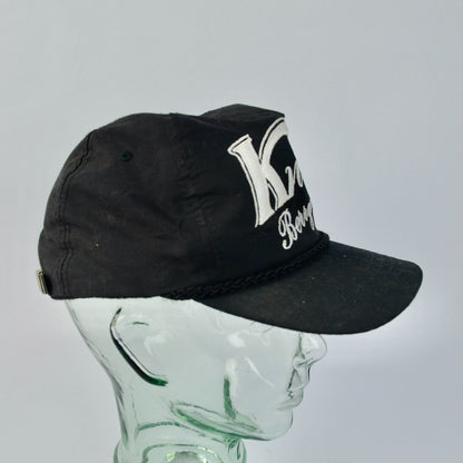 Vintage Knott's Berry Farm Adjustable Leather Strap Braided Trucker Hat Embroidered Black