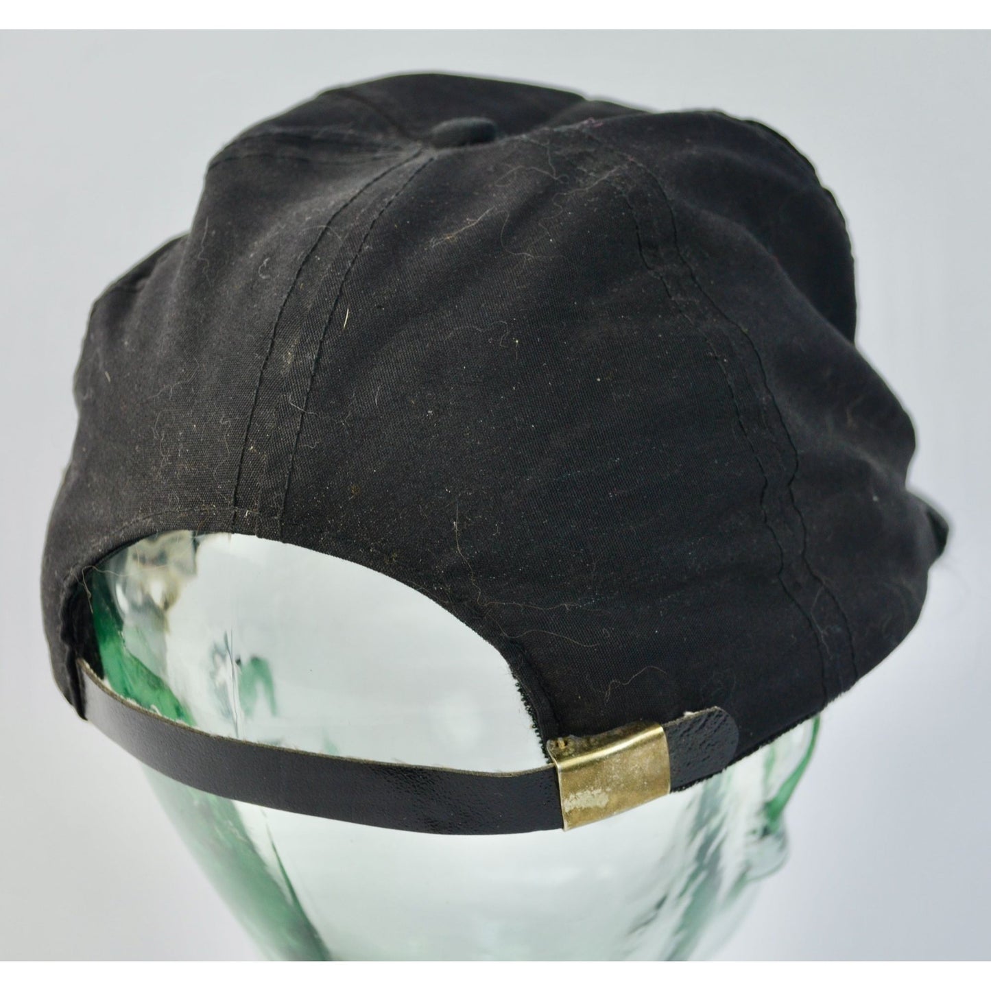 Vintage Knott's Berry Farm Adjustable Leather Strap Braided Trucker Hat Embroidered Black