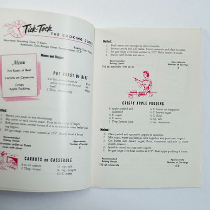 Tick-Tock Clock-Controlled Oven Meals for Gas Ranges Vintage Book