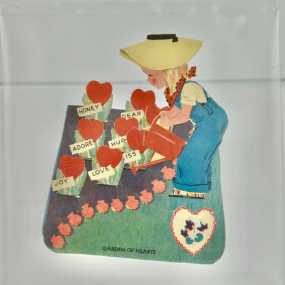 Vintage Valentine's Card Garden of Hearts