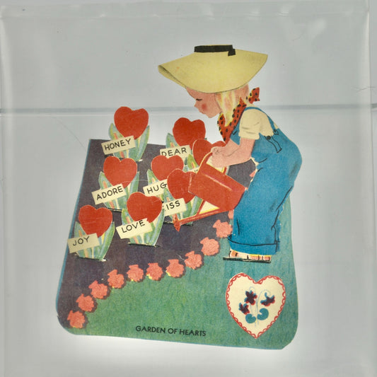 Vintage Valentine's Card Garden of Hearts