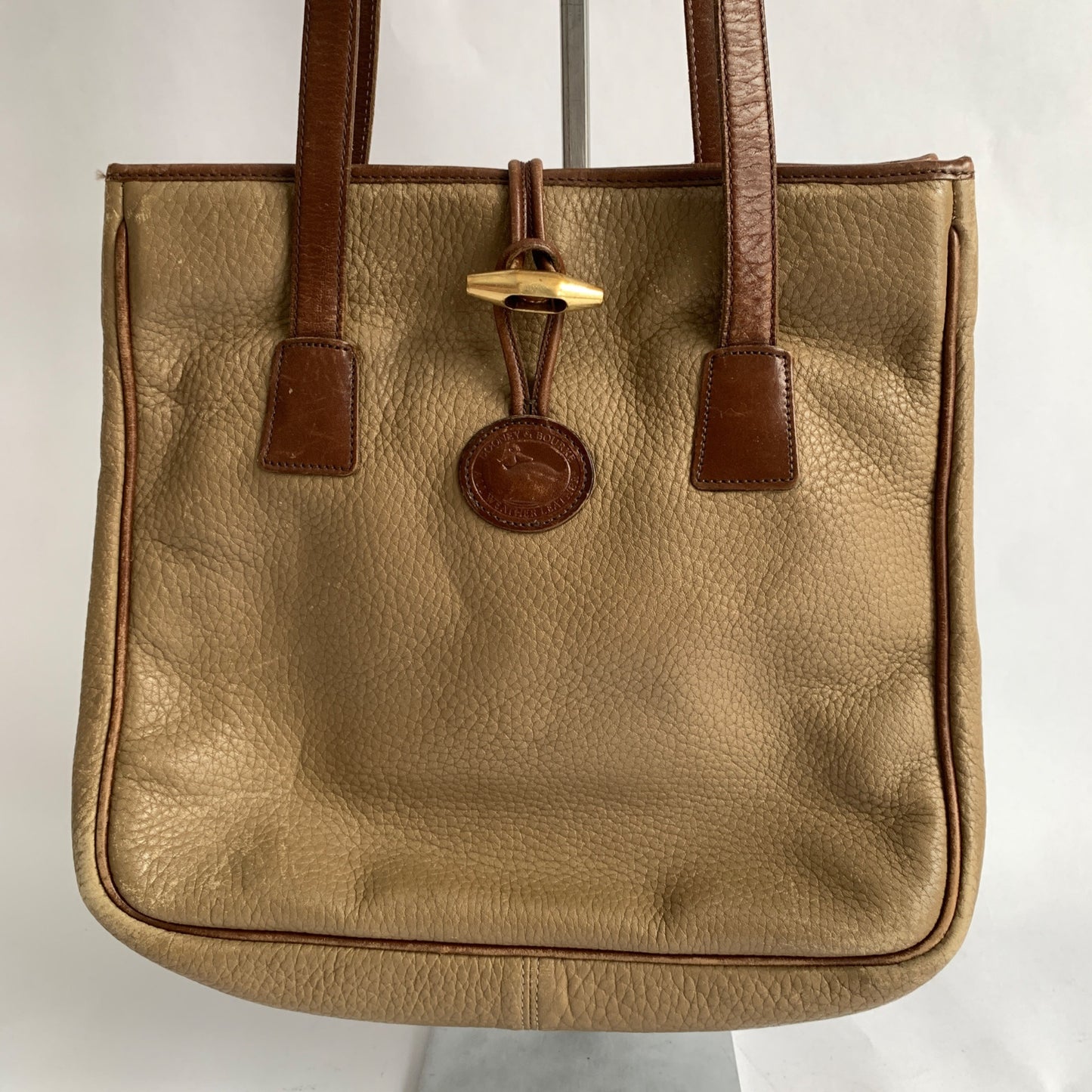 Dooney & Bourke Pebbled Leather AWL Vintage Tote Brass Toggle