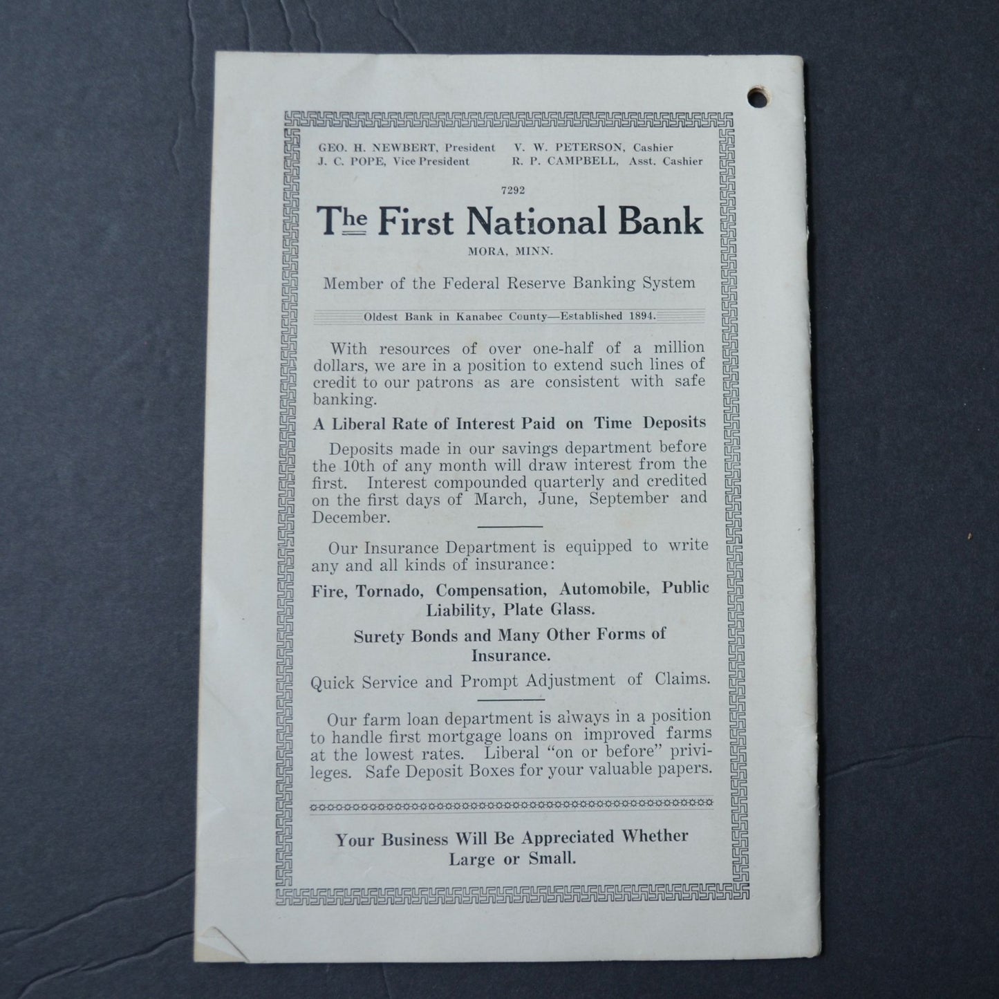 1929 Kanabec County Times Almanac Vintage