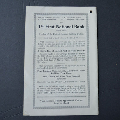 1929 Kanabec County Times Almanac Vintage